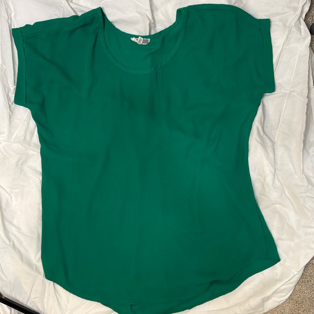 Pleione green blouse. Size large.